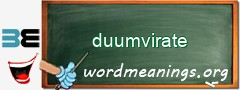 WordMeaning blackboard for duumvirate